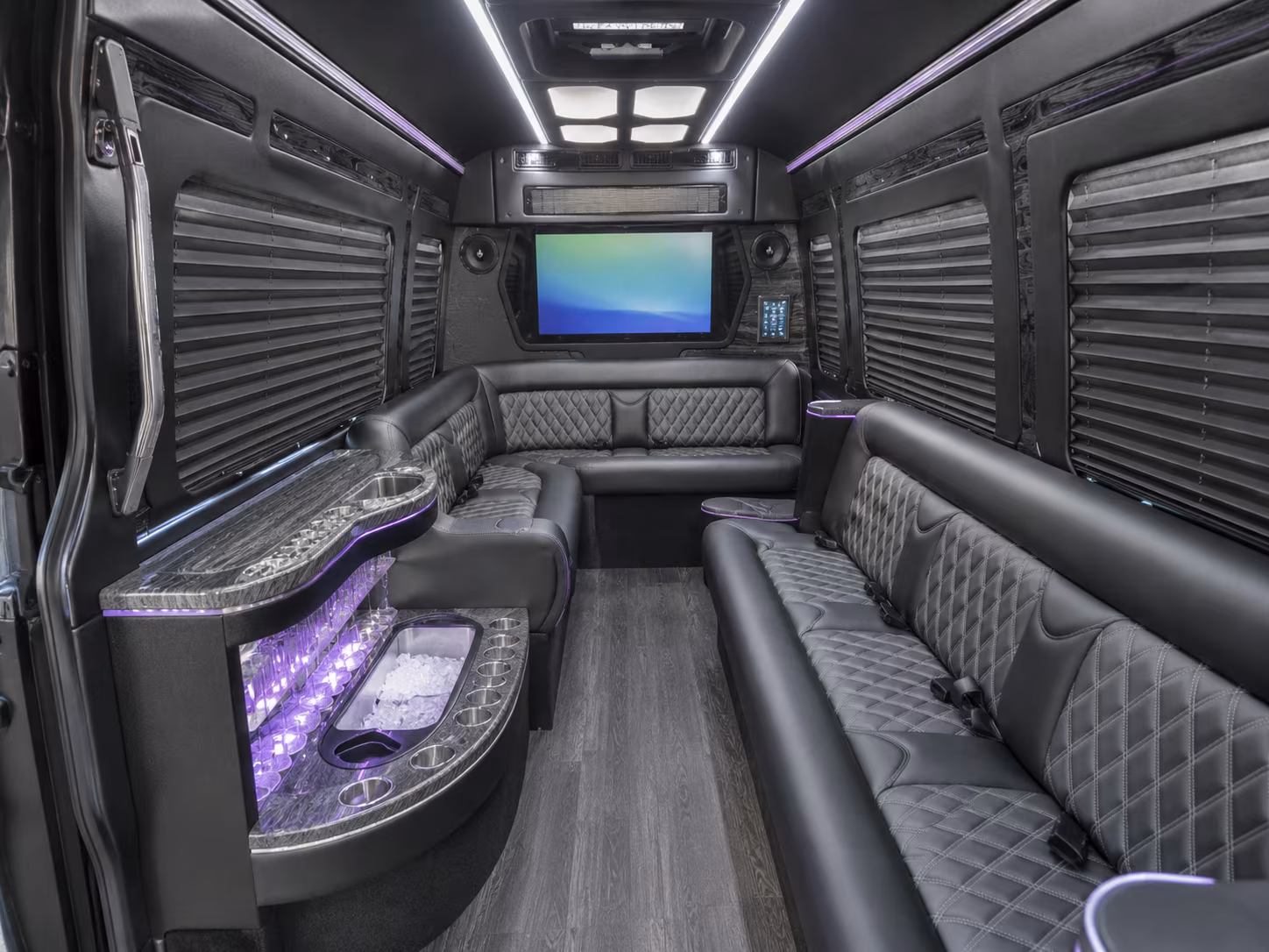 orem 20 passenger party bus inside