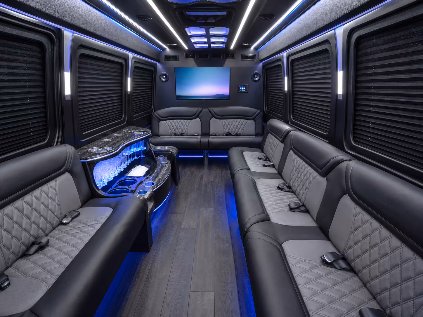 orem 50 passenger party bus inside